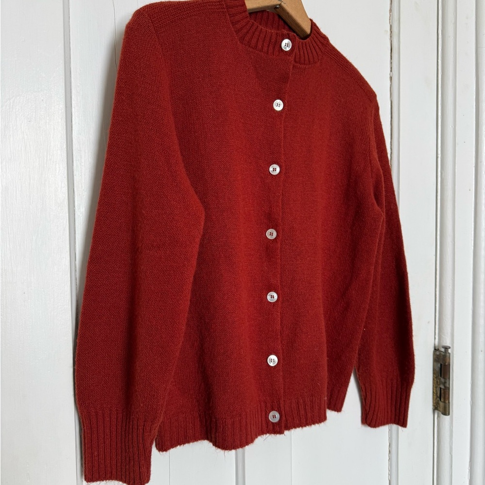 Rust Red Vintage Cardigan Sweater small